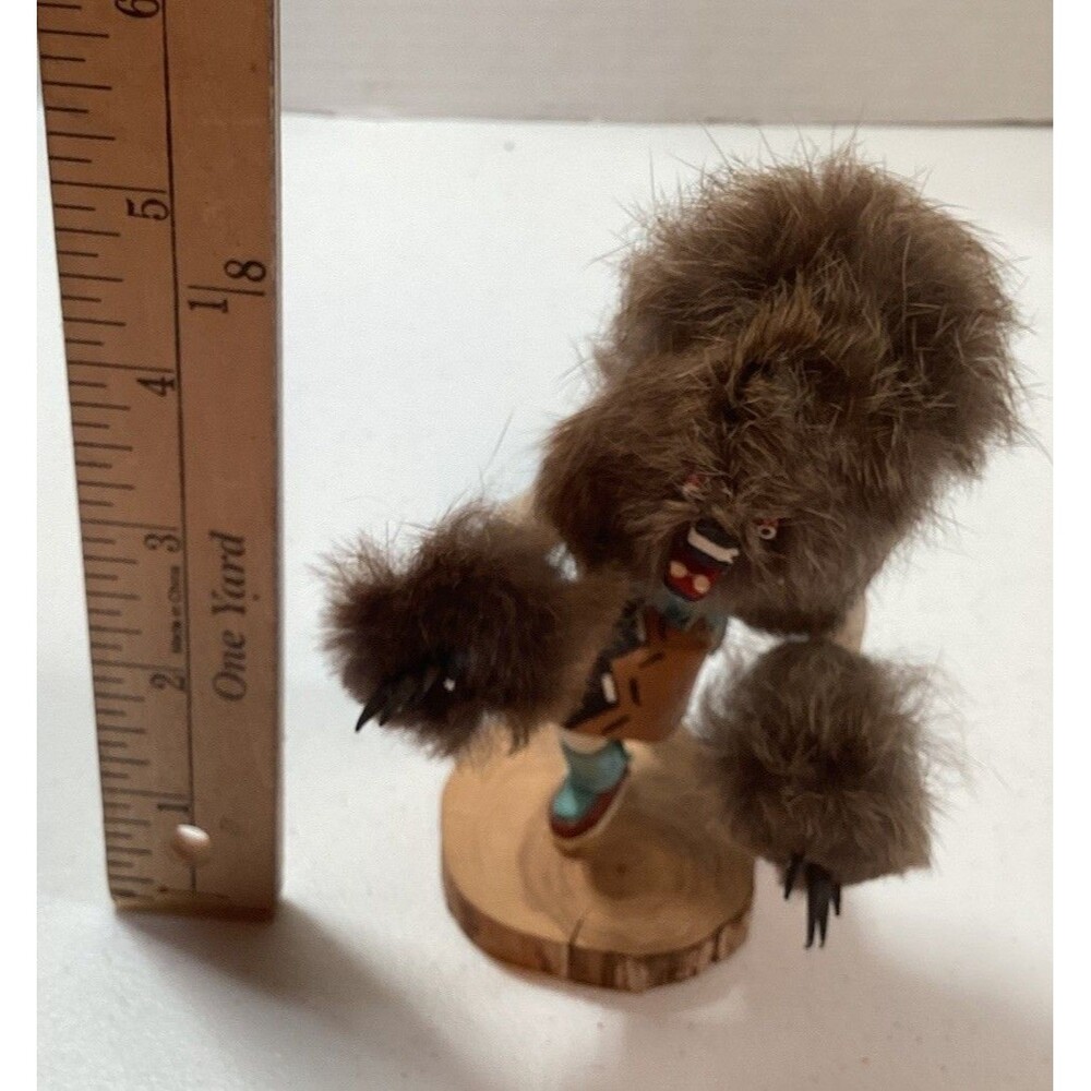 Vintage Hopi Kachina Doll Bear Signed A. Francisco Native American Decor Art - Picture 4 of 5